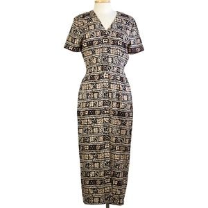 Maggy London Vintage Maxi Dress Aztec Tribal Print Size 8 NWOT